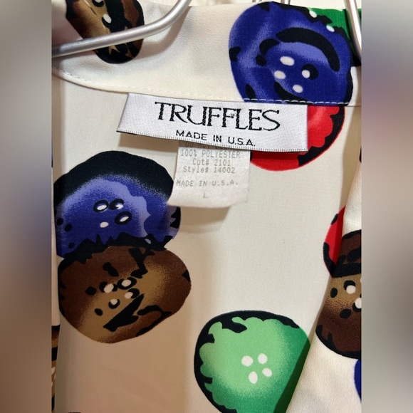 Vintage NWT TRUFFLES blouse with buttons design L - Picture 4 of 8